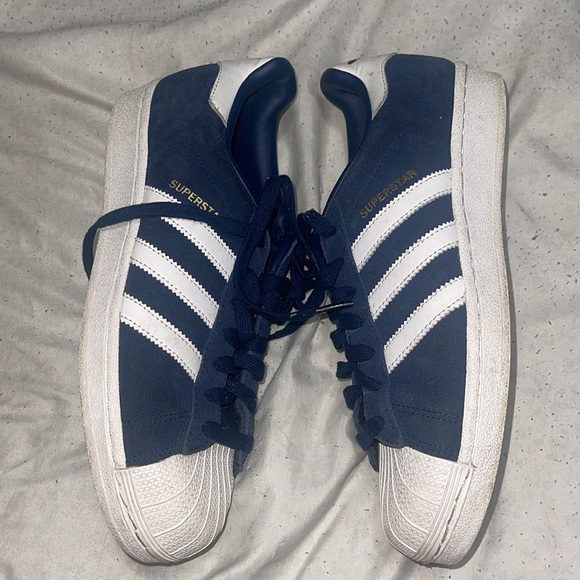 Mens navy blue adidas shell toe size 8 no box - Picture 4 of 6